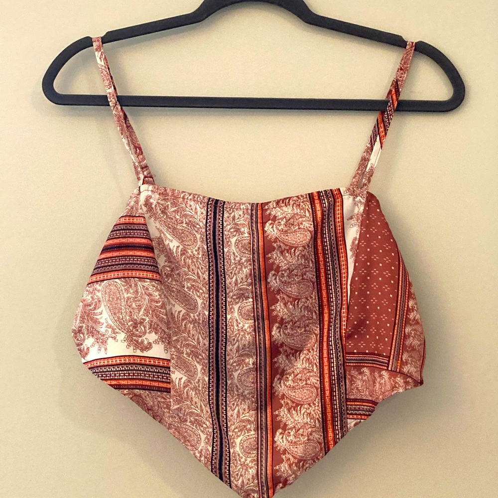 Misguided, size 8, silk, crop top